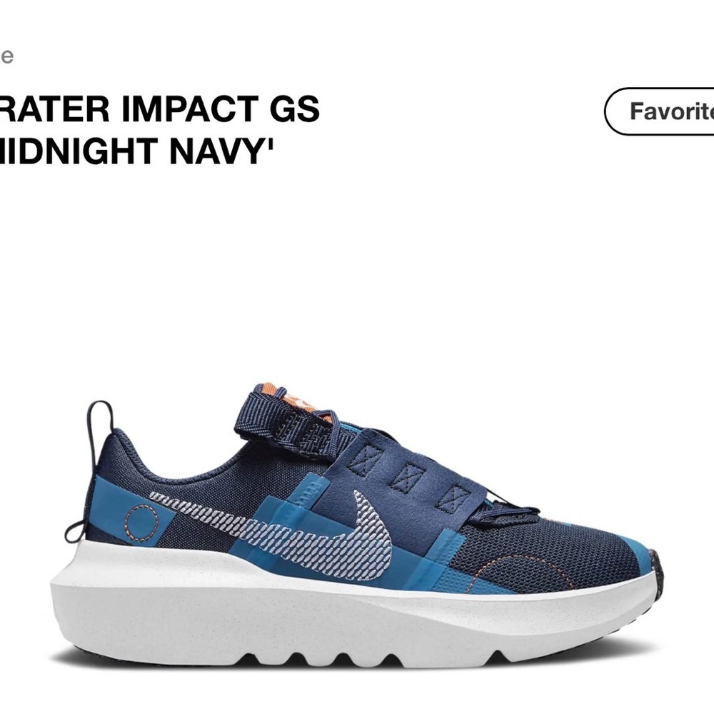 Nike Kids Crater Impact GS Sneaker - Navy Blue/Light Blue